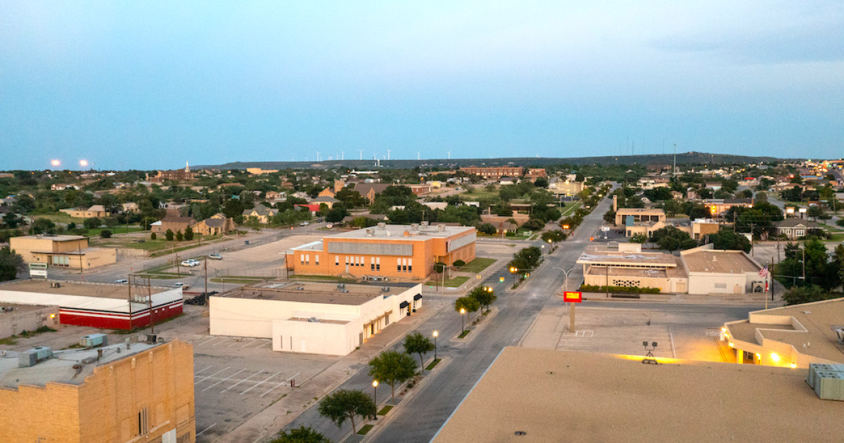 Aerial view of Big Spring, Texas
